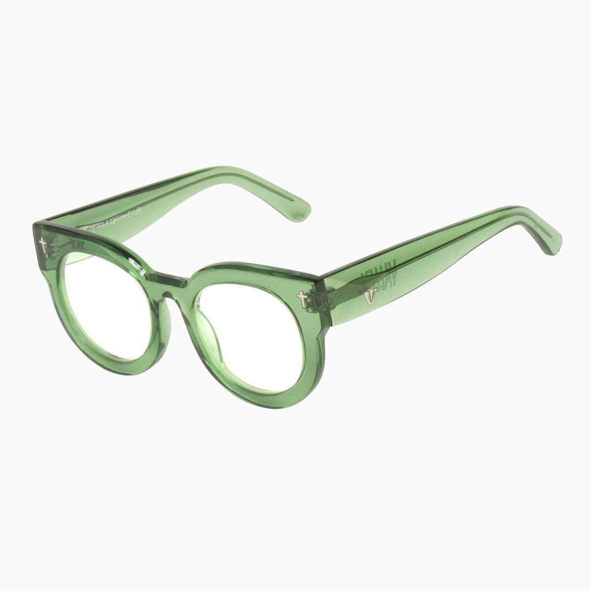 Valley Eyewear - A Dead Coffin Club S0461-CLR Bottle Green/Clear Lens