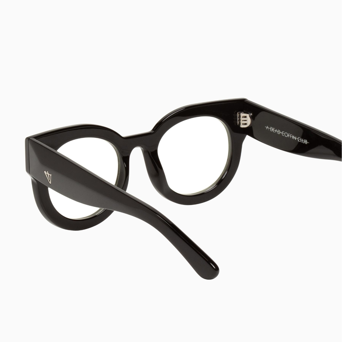 Valley Eyewear - A Dead Coffin Club S0159-CLR Matte to Gloss Black w. Inverted Crosses/Clear Lens