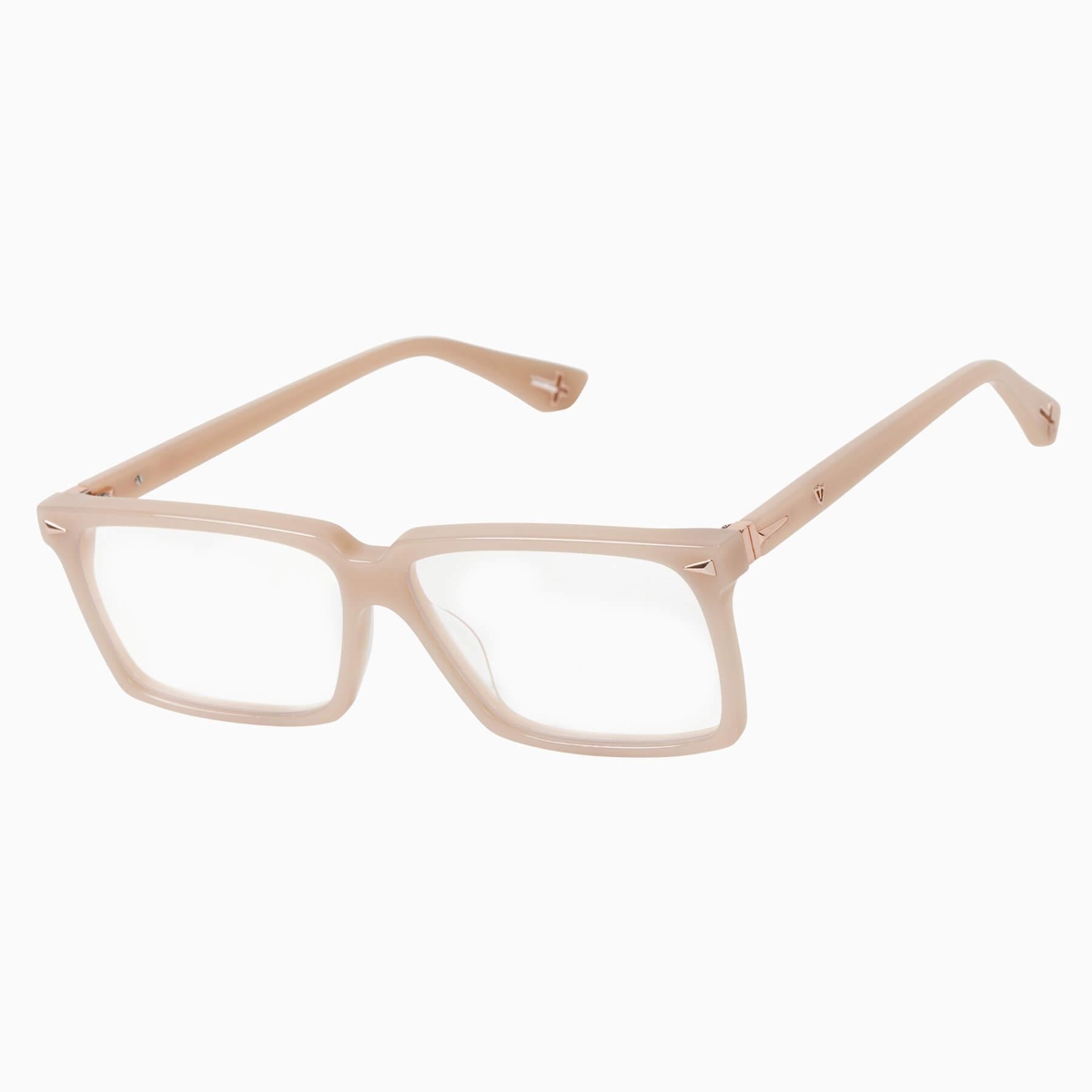 Valley Eyewear - Conviction S0680-CLR Bone w.Rose Gold Metal/Clear Lens