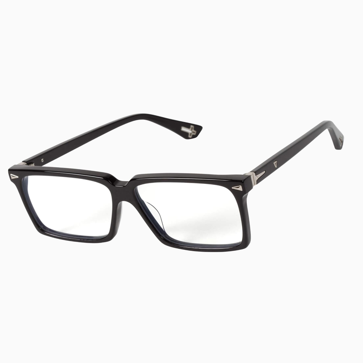 Valley Eyewear - Conviction S0679-CLR Gloss Black w.Silver Metal/Clear Lens