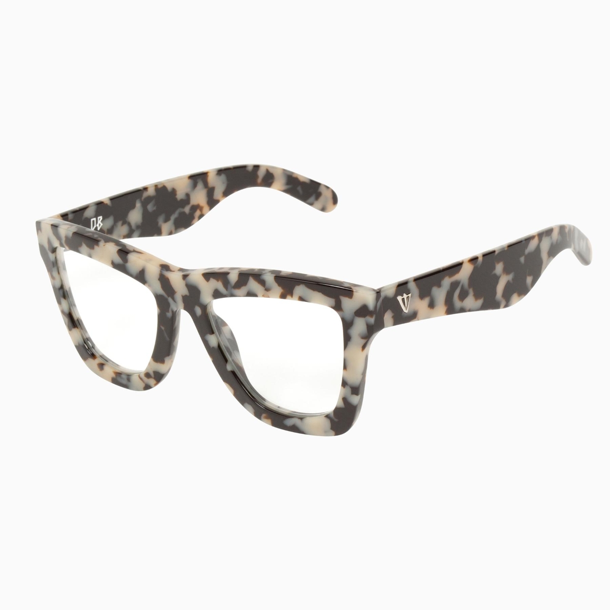 Valley Eyewear - DB S0381-CLR Black and White Tort/Clear Blue Blocker