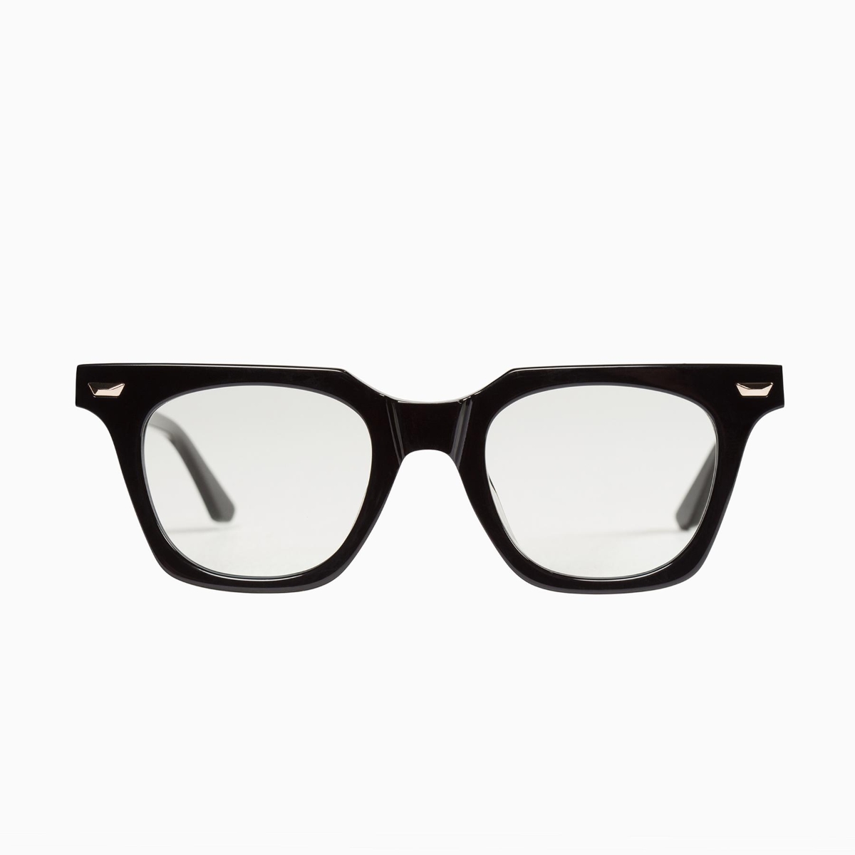 Valley Eyewear - Dylan Kain S0522-CLR Gloss Black w.24k Gold Metal Trim/Clear Lens