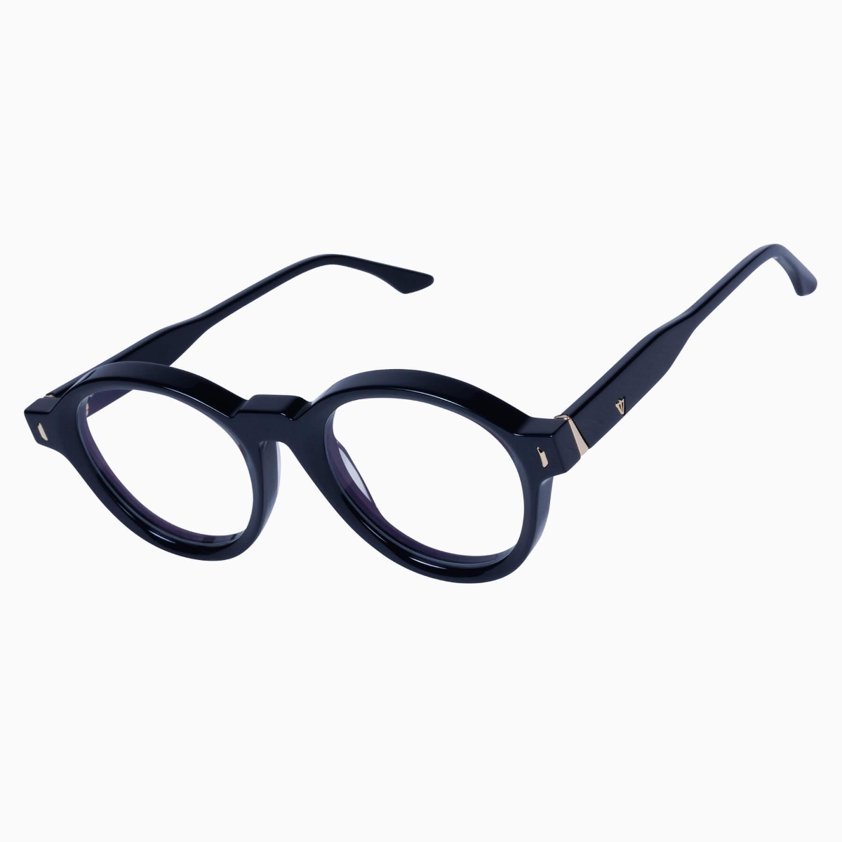 Valley Eyewear - Motel S0742-CLR Gloss Black w.Gold Metal/Clear Lens