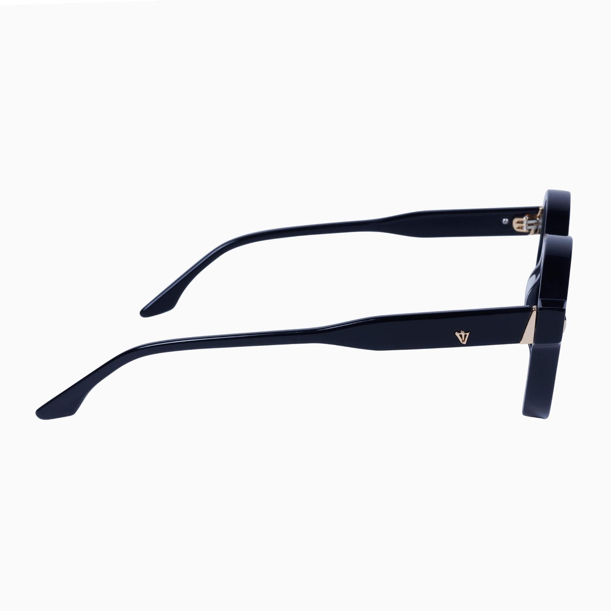 Valley Eyewear - Motel S0742-CLR Gloss Black w.Gold Metal/Clear Lens