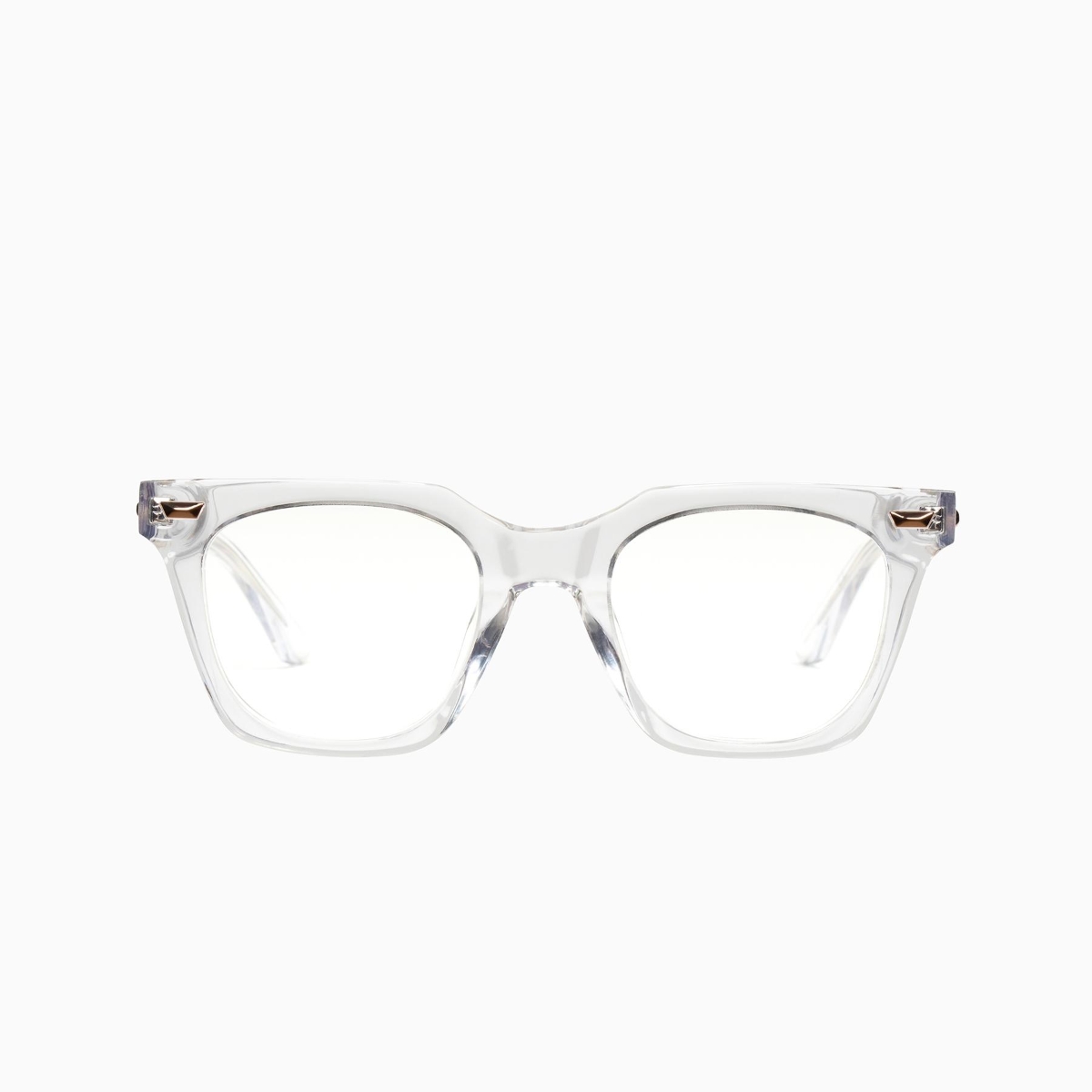 Valley Eyewear - Prisoner S0460-CLR Crystal w/ Gloss Rose Gold Metal Trim/Clear Lens