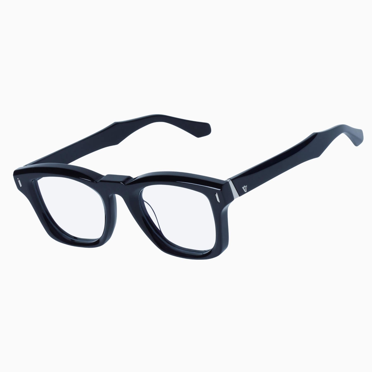 Valley Eyewear - Solomon S0684-CLR Gloss Black w.Silver Metal Trim/Clear Lens