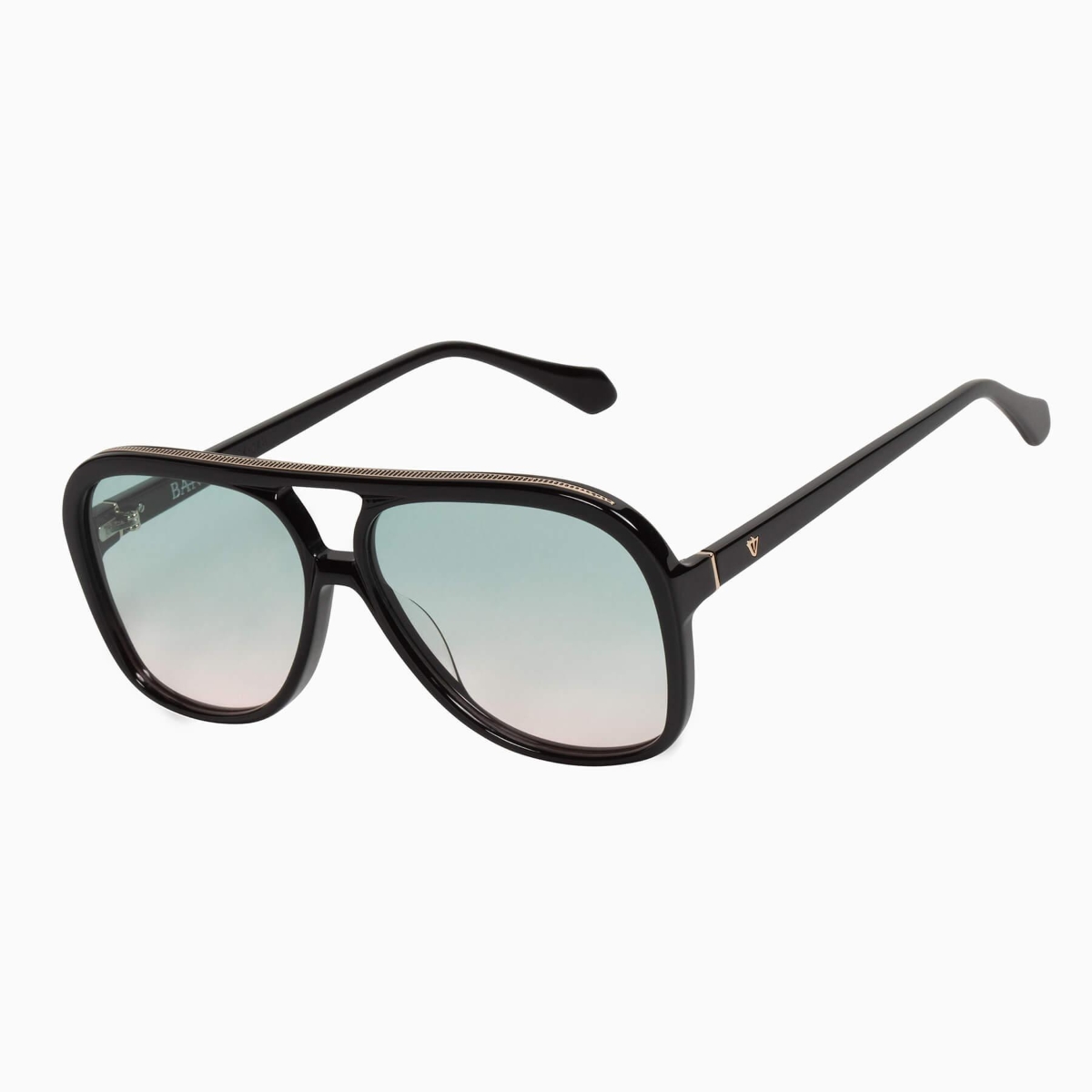 Valley Eyewear - Bang S0661 Gloss Black w.Gold Metal Trim/Olive to Rose  Lens