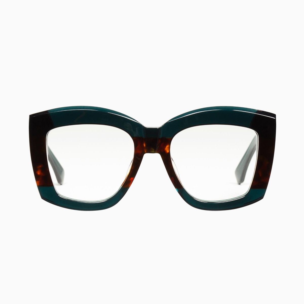 Valley Eyewear - Coltrane S0528-CLR Dark Sea Green w.Tort Centre/Clear Lens