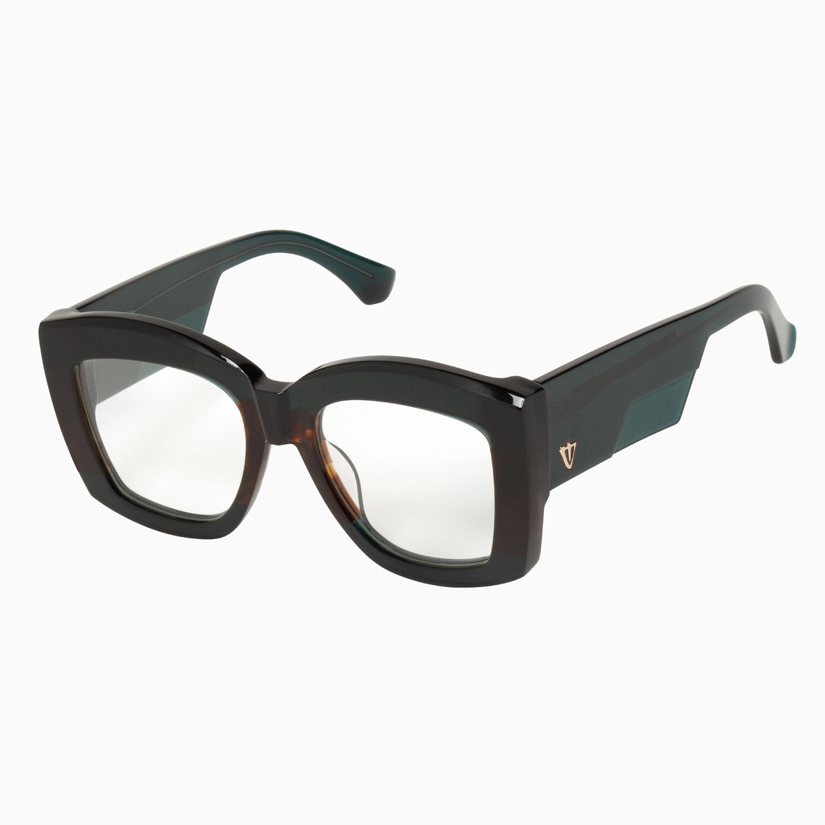 Valley Eyewear - Coltrane S0528-CLR Dark Sea Green w.Tort Centre/Clear Lens