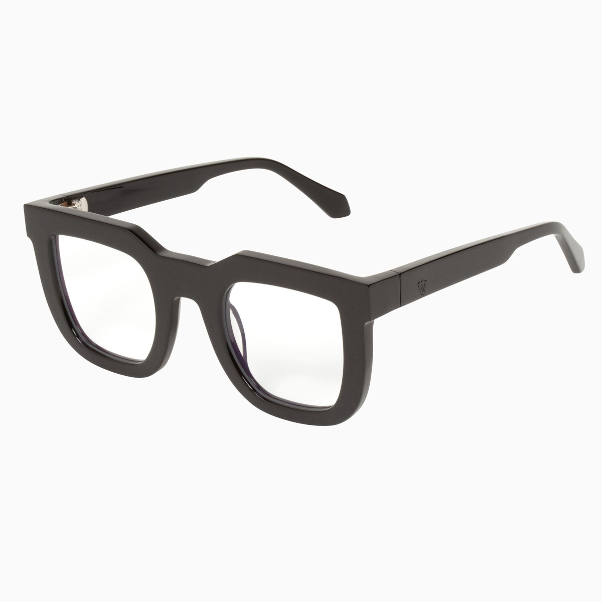 Valley Eyewear - Mastoid S0387-CLR Gloss Black w.24K Gold Plated Hinges/Clear Lenses