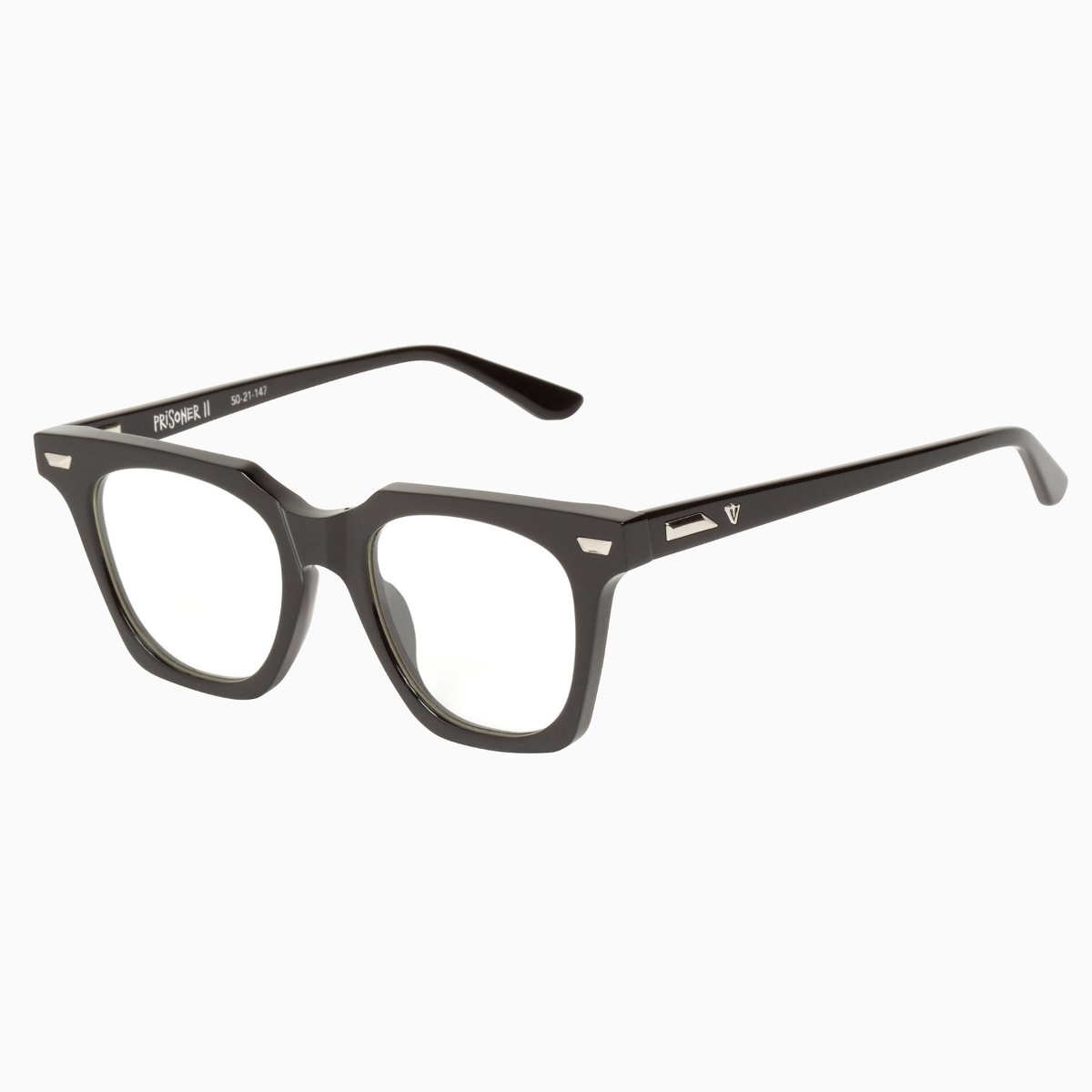 Valley Eyewear - Prisoner II S0487 Gloss Black w/ Silver Metal Trim