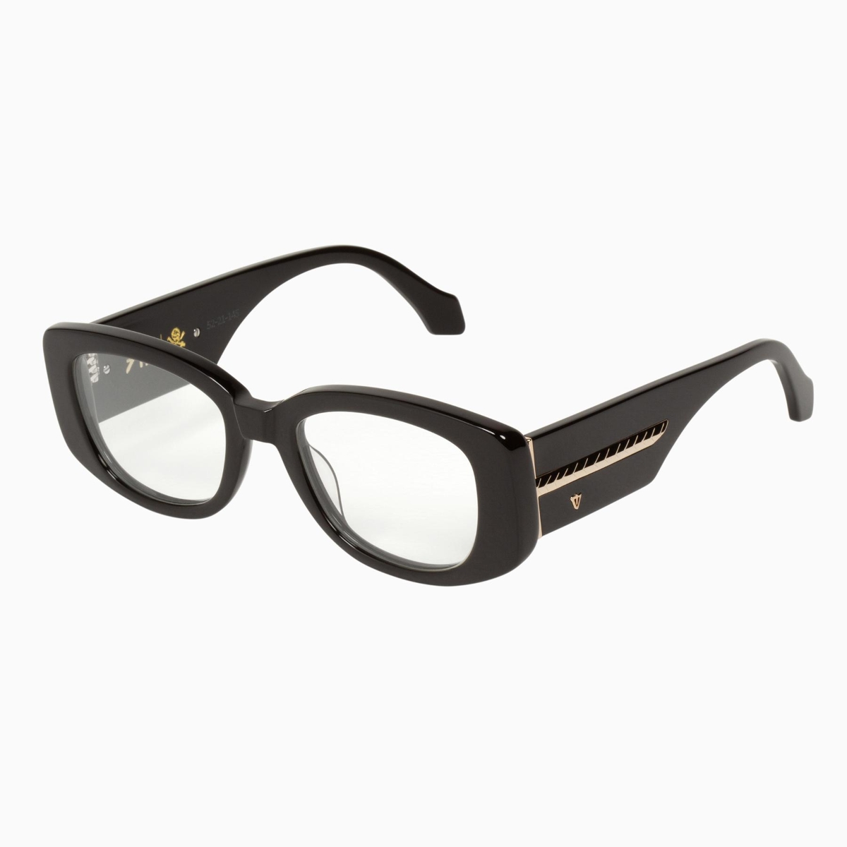 Valley Eyewear - Sid S0499 Gloss Black w.Gold Metal Trim