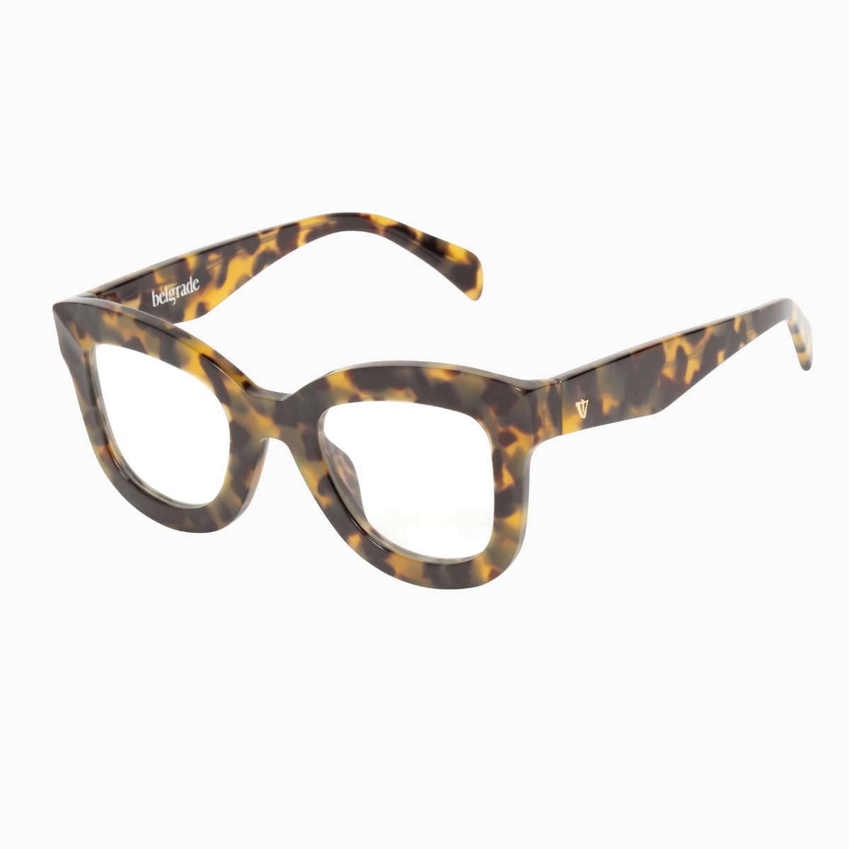 Valley Eyewear - Belgrade S0352-CLR Yellow Grey Tort/Clear Lens