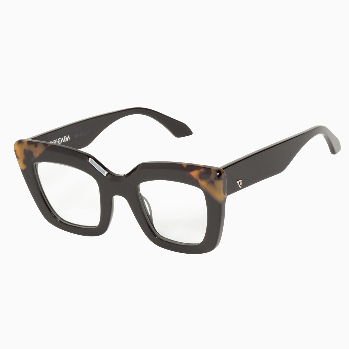 Valley Eyewear - Brigada S0447-CLR Gloss Black w.Tort Brown Corners/Clear Blue Blocker Lens