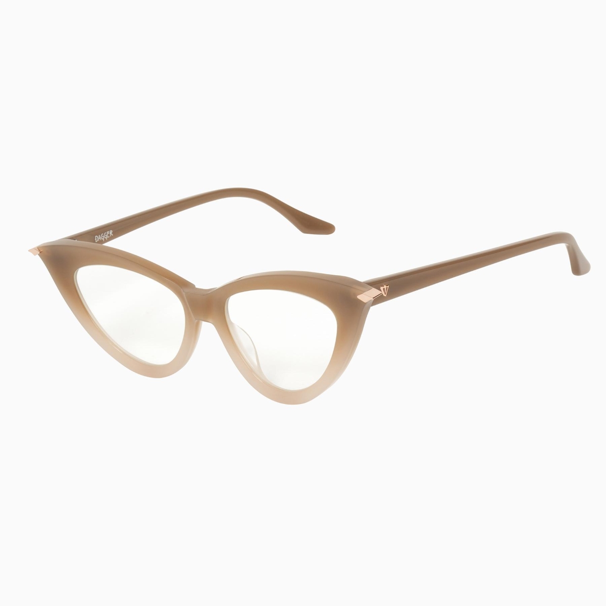 Valley Eyewear - Dagger S0490-CLR Toffee Fade to Ivory w/ Rose Gold Metal Trim