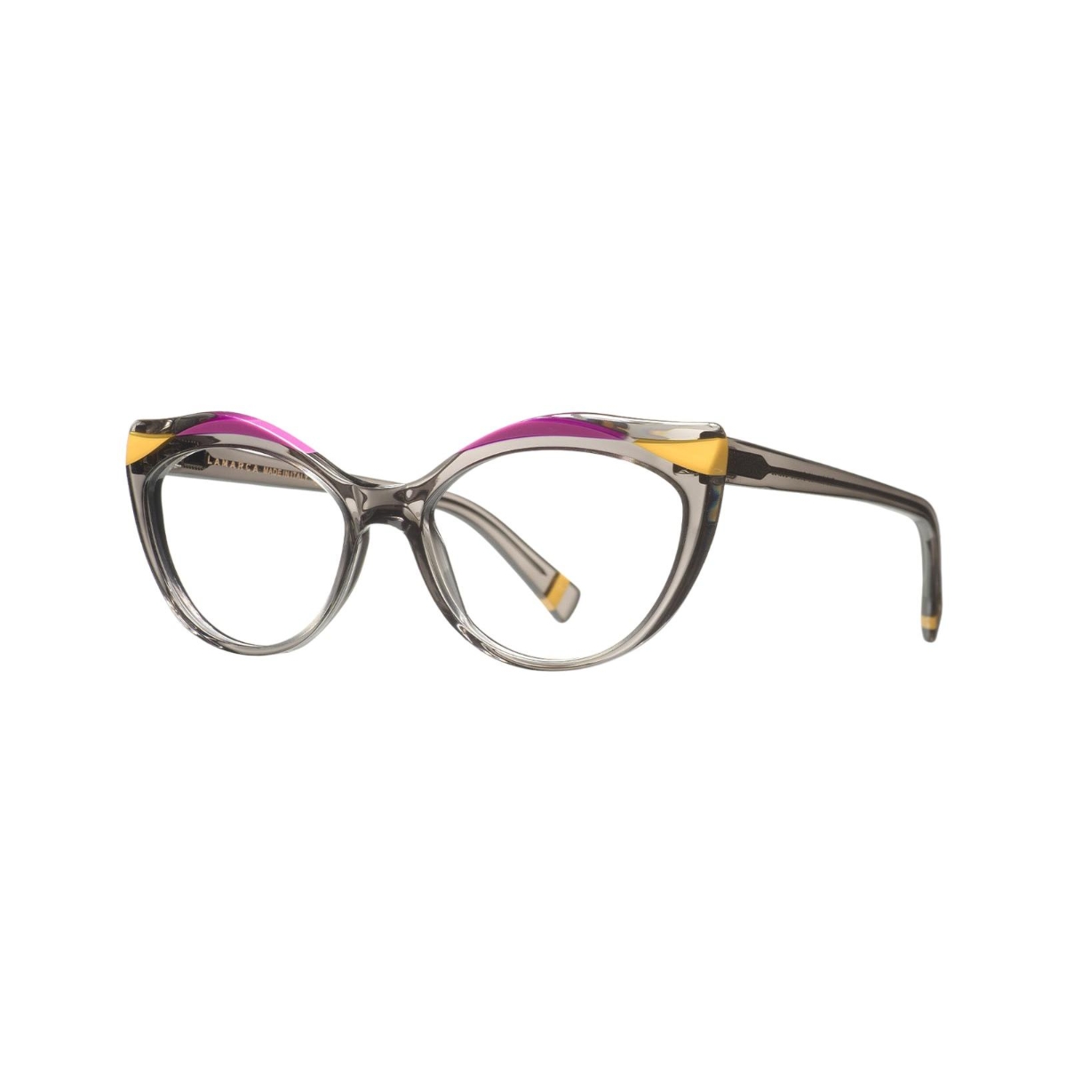 Ottica Veneta | LaMarca - Fusioni 130 02 Translucent Grey w/ Yellow & Purple