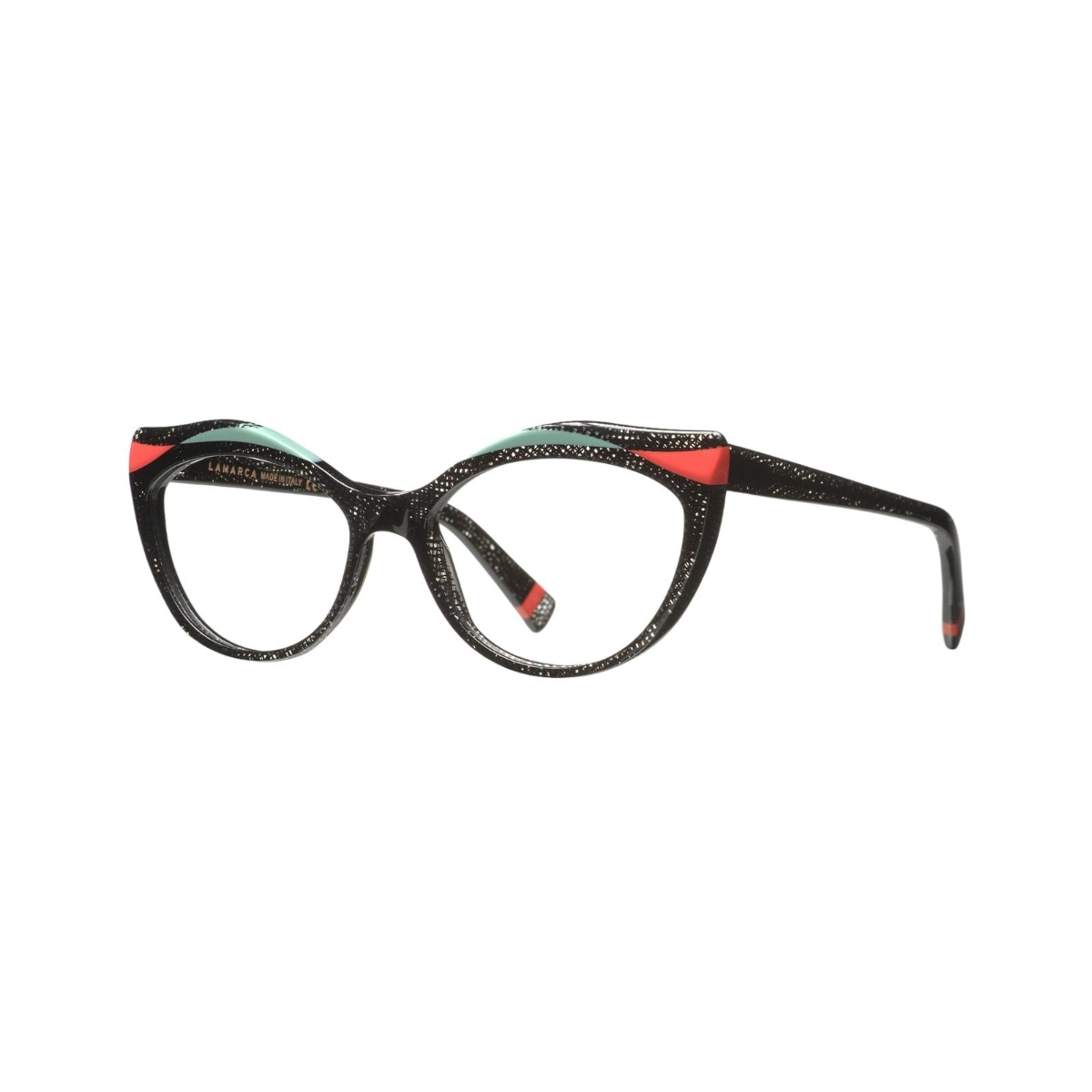 Ottica Veneta | LaMarca - Fusioni 130 03 Marbled Black w/ Red & Teal