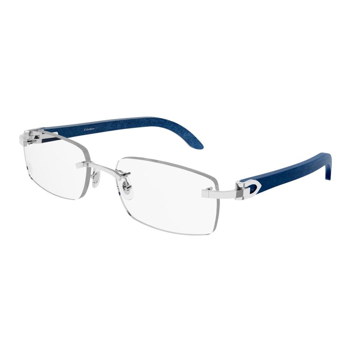 Cartier - CT0052O 007 Silver-Blue-Transparent