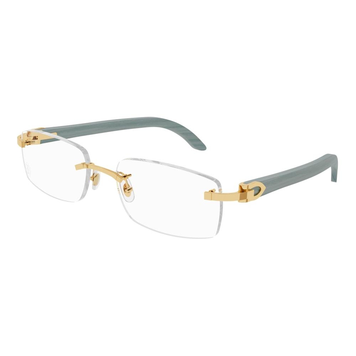 Cartier - CT0052O 010 Gold-Light-Blue-Transparent