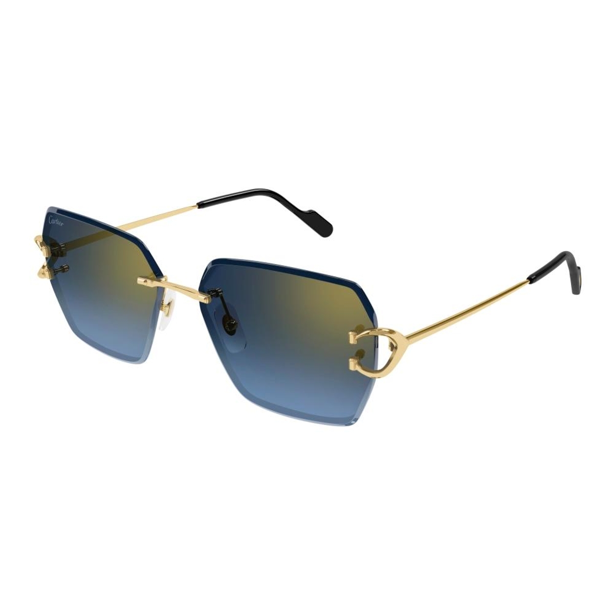 Cartier - CT0466S 002 Gold-Gold-Blue